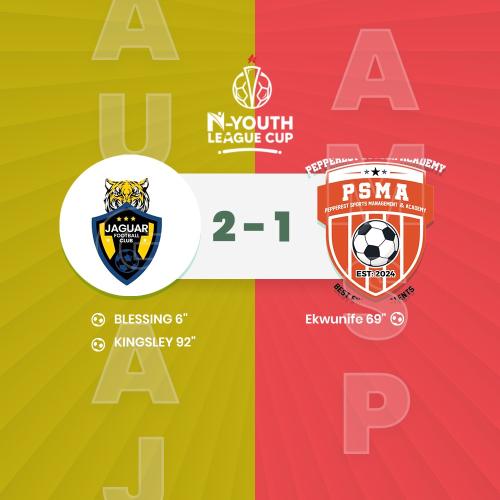 Jaguar Football Club VS PSMA PEPPEREST SPORTS MANAGEMENT AND ACADEMY